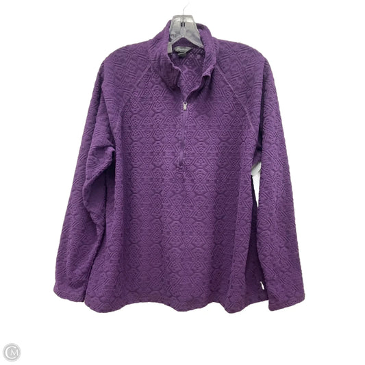 Athletic Top Long Sleeve Collar By Eddie Bauer In Purple, Size: Xl