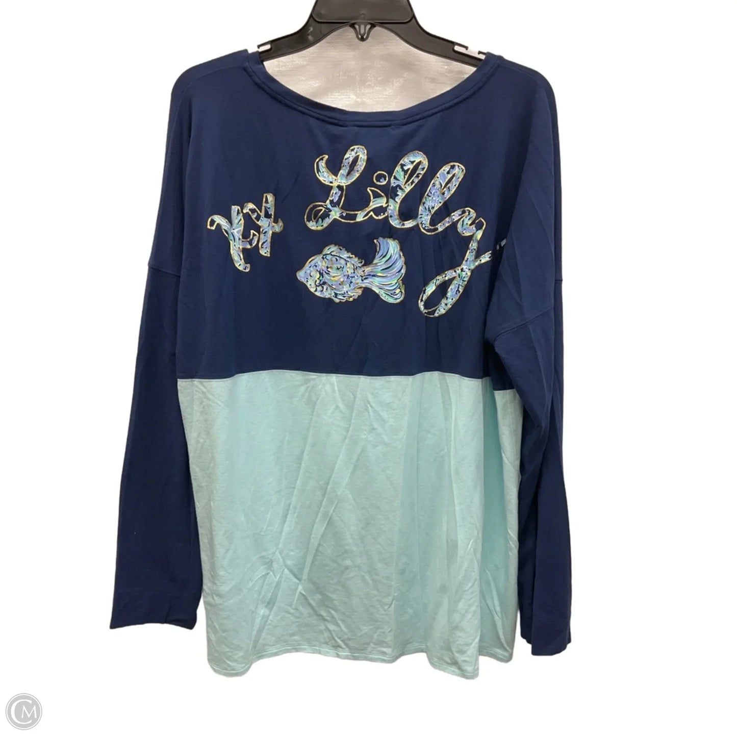 Top Long Sleeve Designer By Lilly Pulitzer In Blue, Size: Xl