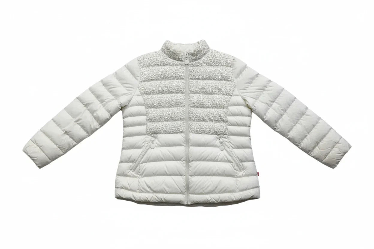 Coat Puffer & Quilted By Chicos In White, Size: Xl