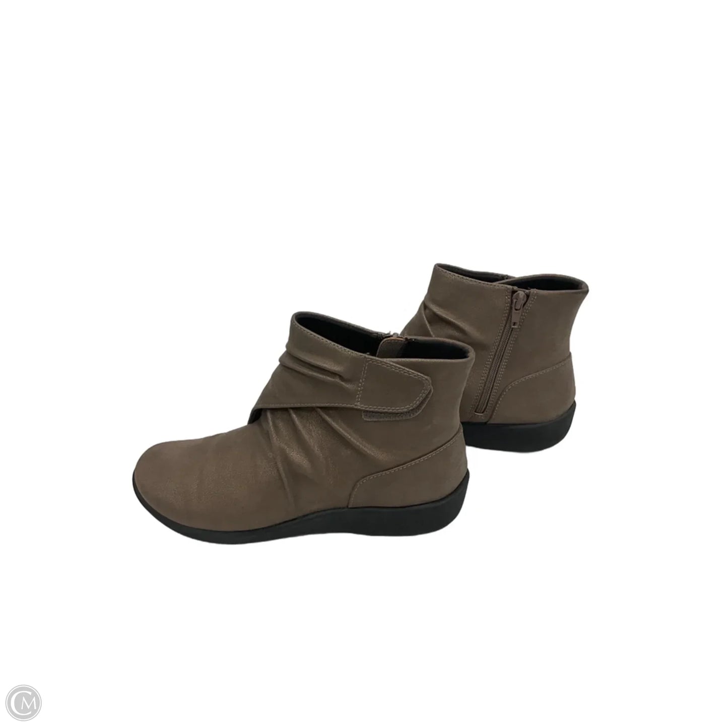 Boots Ankle Flats By Clarks In Brown, Size: 7.5