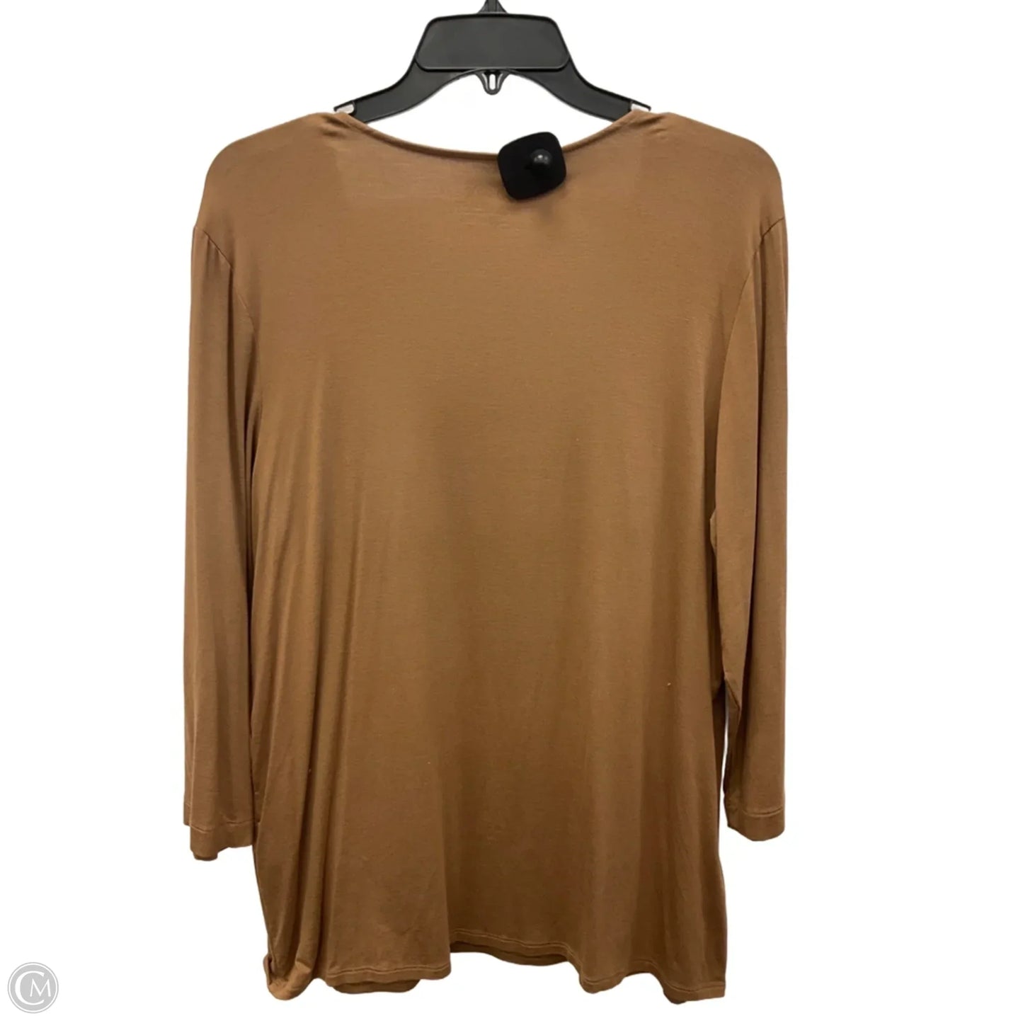 Top 3/4 Sleeve By Chicos In Brown, Size: Xl
