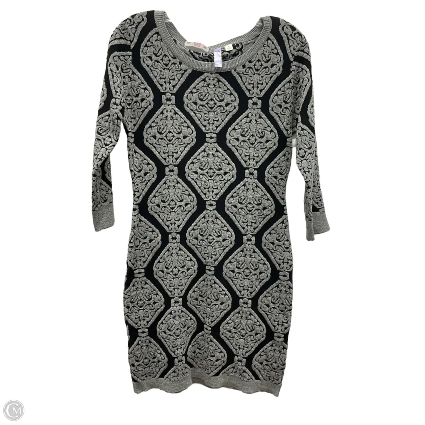 Dress Sweater By Alya In Black & Silver, Size: S