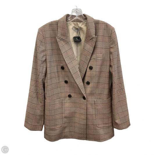 Blazer By Loft In Plaid Pattern, Size: 14
