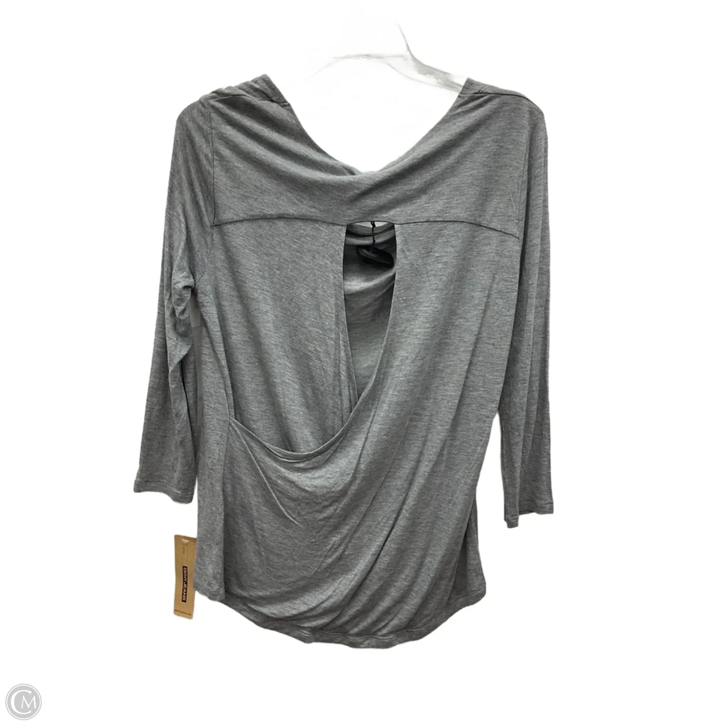 Top Long Sleeve By Dkny In Grey, Size: M