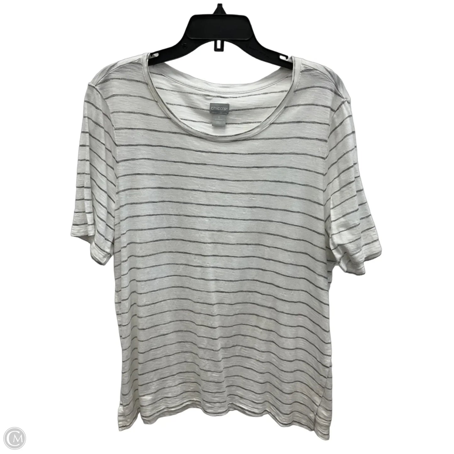 Top Short Sleeve Basic By Chicos In White, Size: Xl
