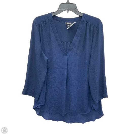 Top 3/4 Sleeve By Ana In Blue, Size: Xl