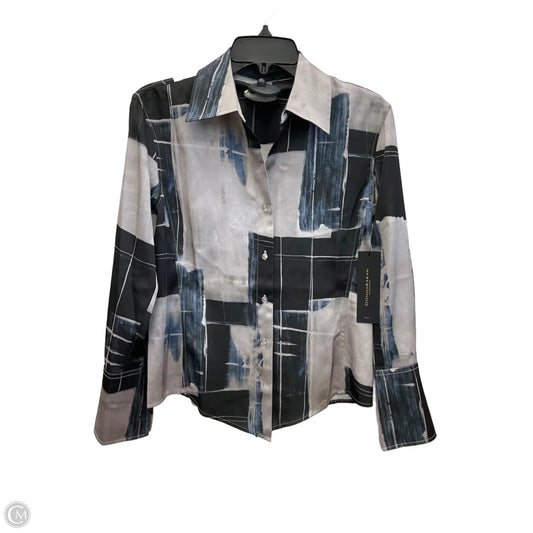 Blouse Long Sleeve By Donna Karan In Multi-colored, Size: Xs