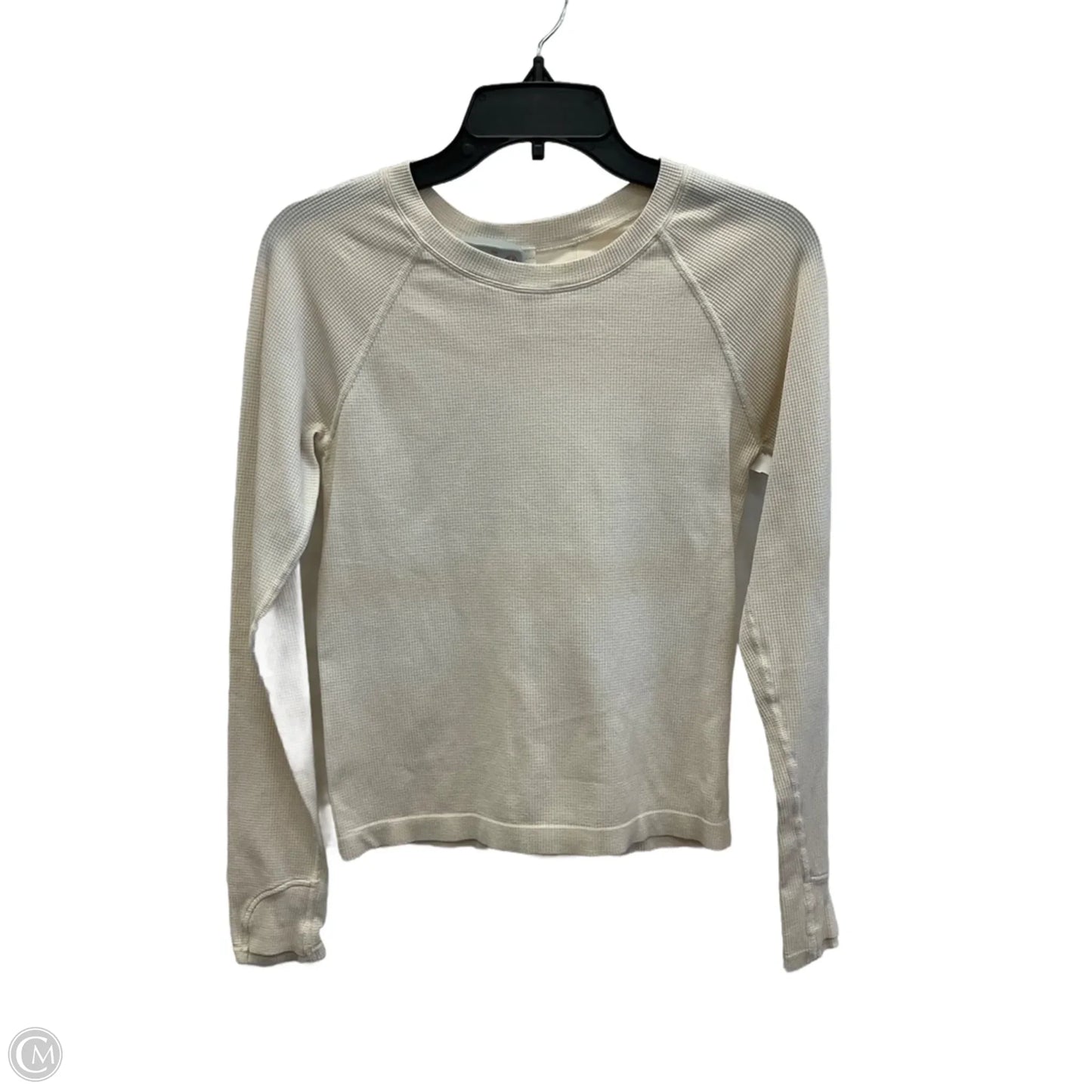 Athletic Top Long Sleeve Collar By Athleta In Cream, Size: Xs