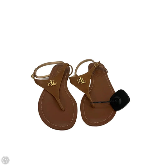 Sandals Flats By Lauren By Ralph Lauren In Brown, Size: 8