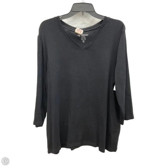 Top Long Sleeve Basic By Chicos In Black, Size: Xxl