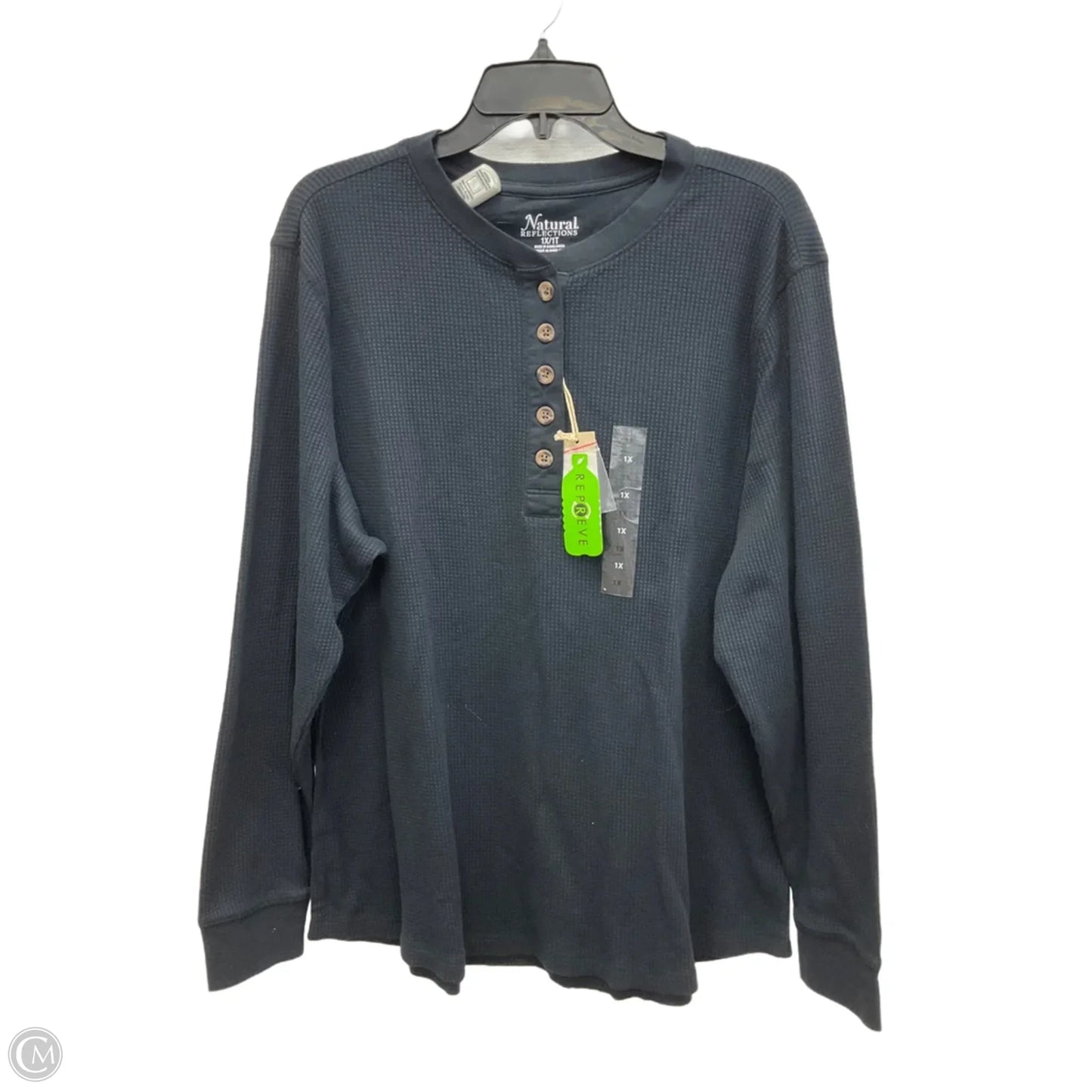 Top Long Sleeve By Natural Reflections In Black, Size: 1x