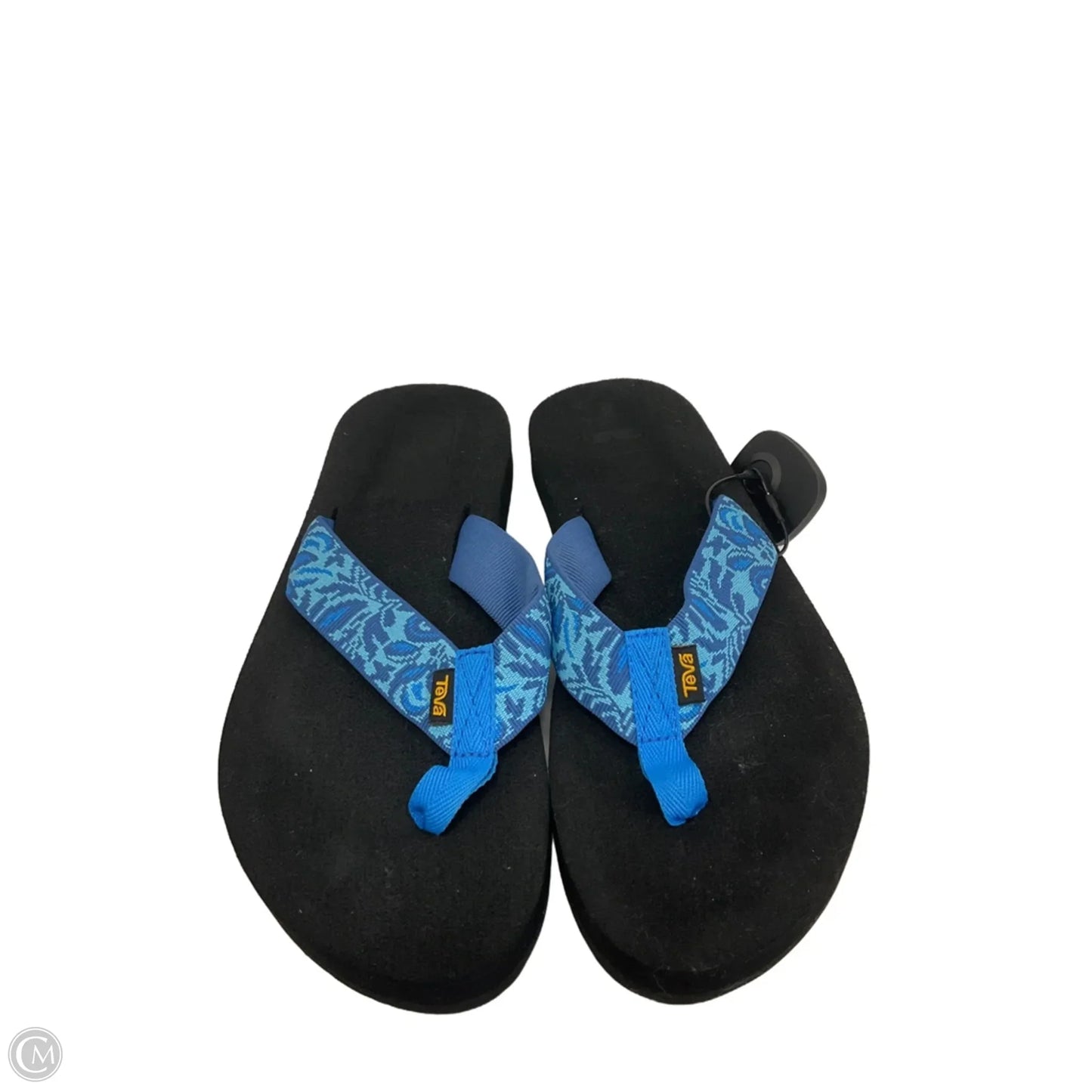 Sandals Flip Flops By Teva In Black & Blue, Size: 10