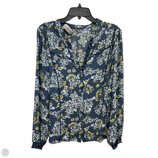 Top Long Sleeve By White House Black Market In Floral Print, Size: 16