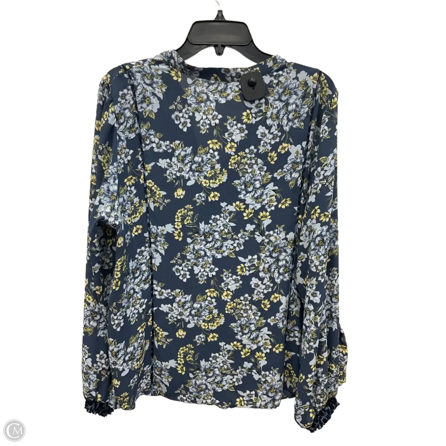 Top Long Sleeve By White House Black Market In Floral Print, Size: 16