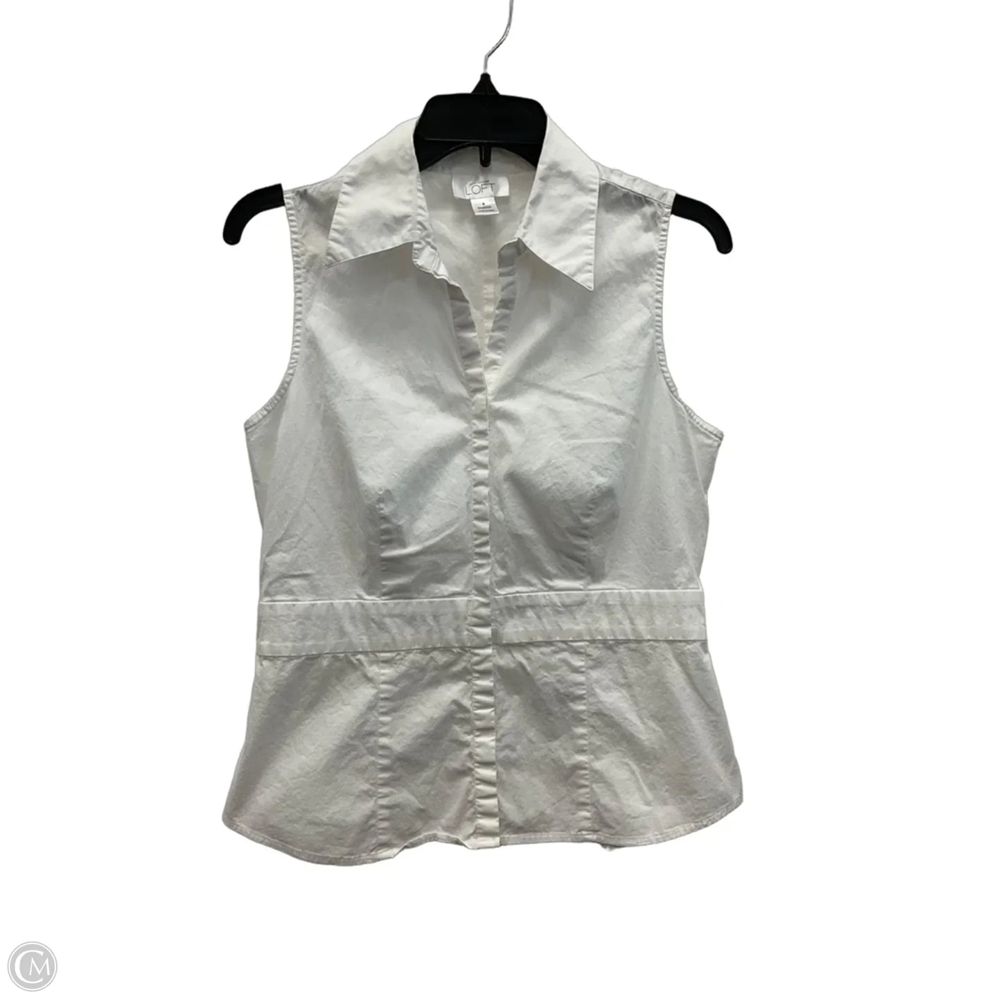 Top Sleeveless By Loft In White, Size: 8