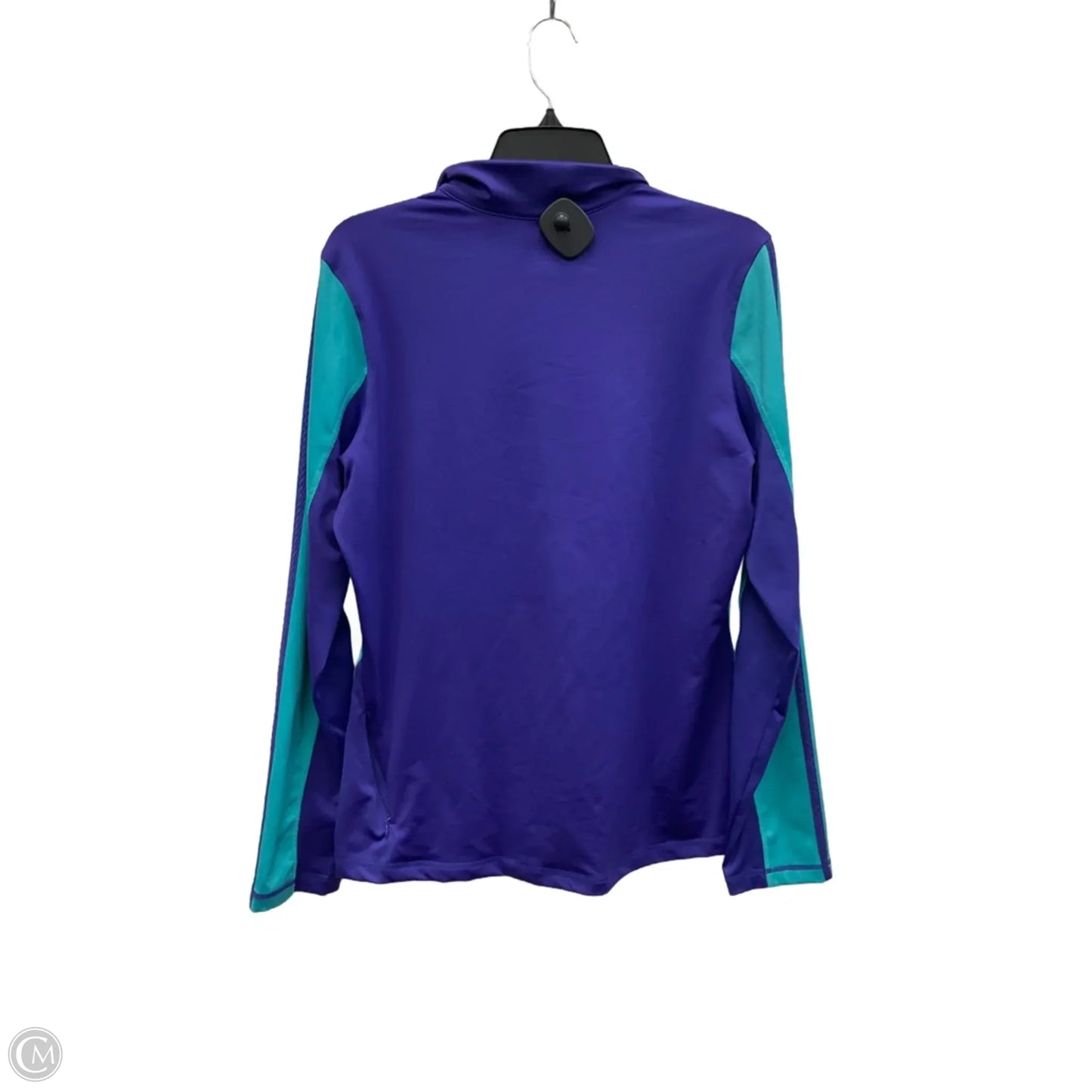 Athletic Top Long Sleeve Collar By Adidas In Purple, Size: L