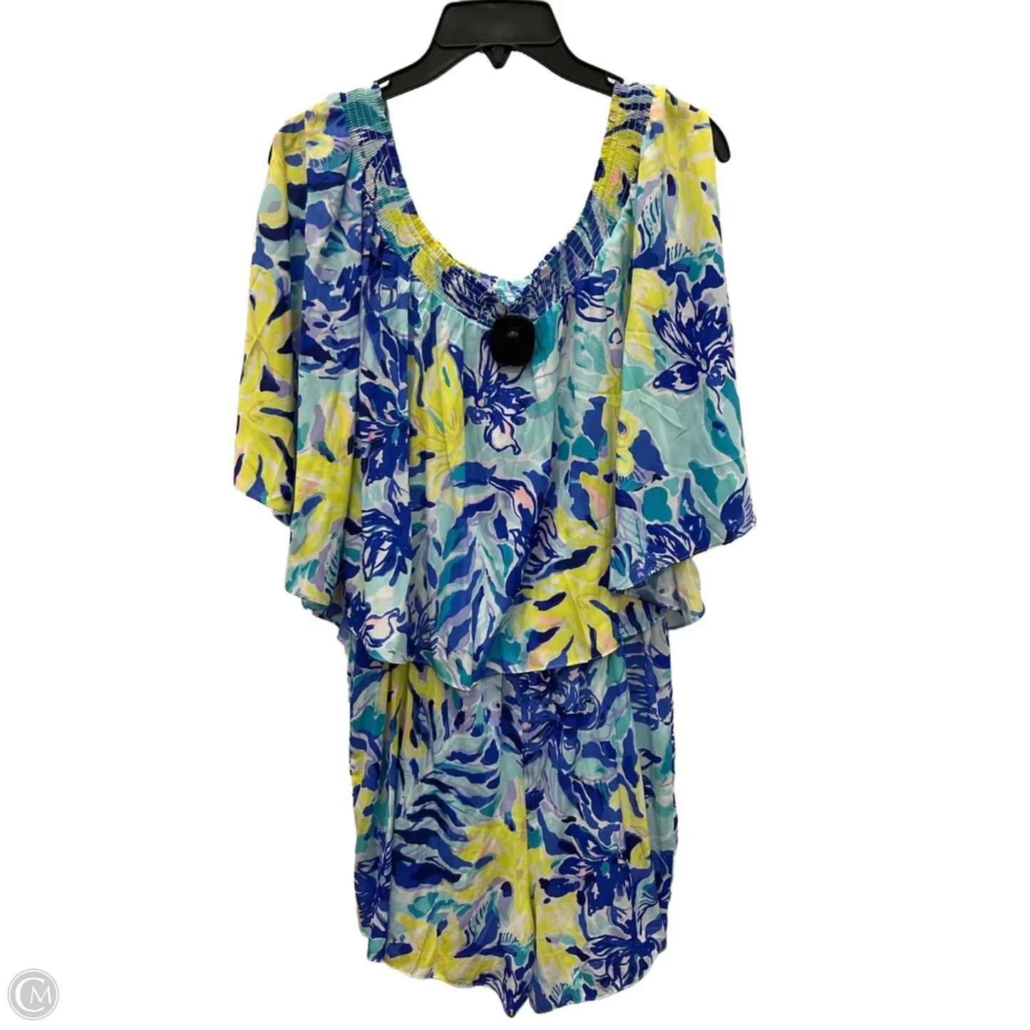 Romper Designer By Lilly Pulitzer In Blue & Yellow, Size: Xl