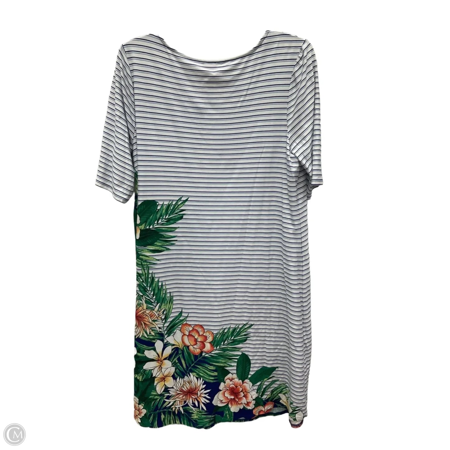 Dress Casual Midi By Chicos In Striped Pattern, Size: L