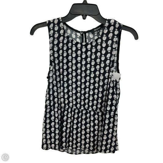Top Sleeveless By Madewell In Black & White, Size: S