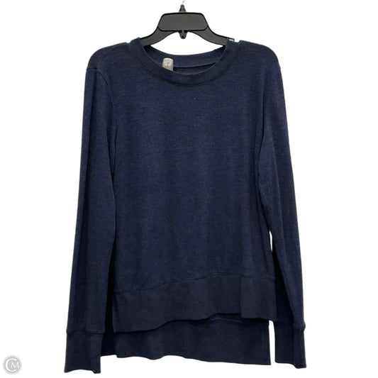 Athletic Top Long Sleeve Collar By Alo In Blue, Size: M