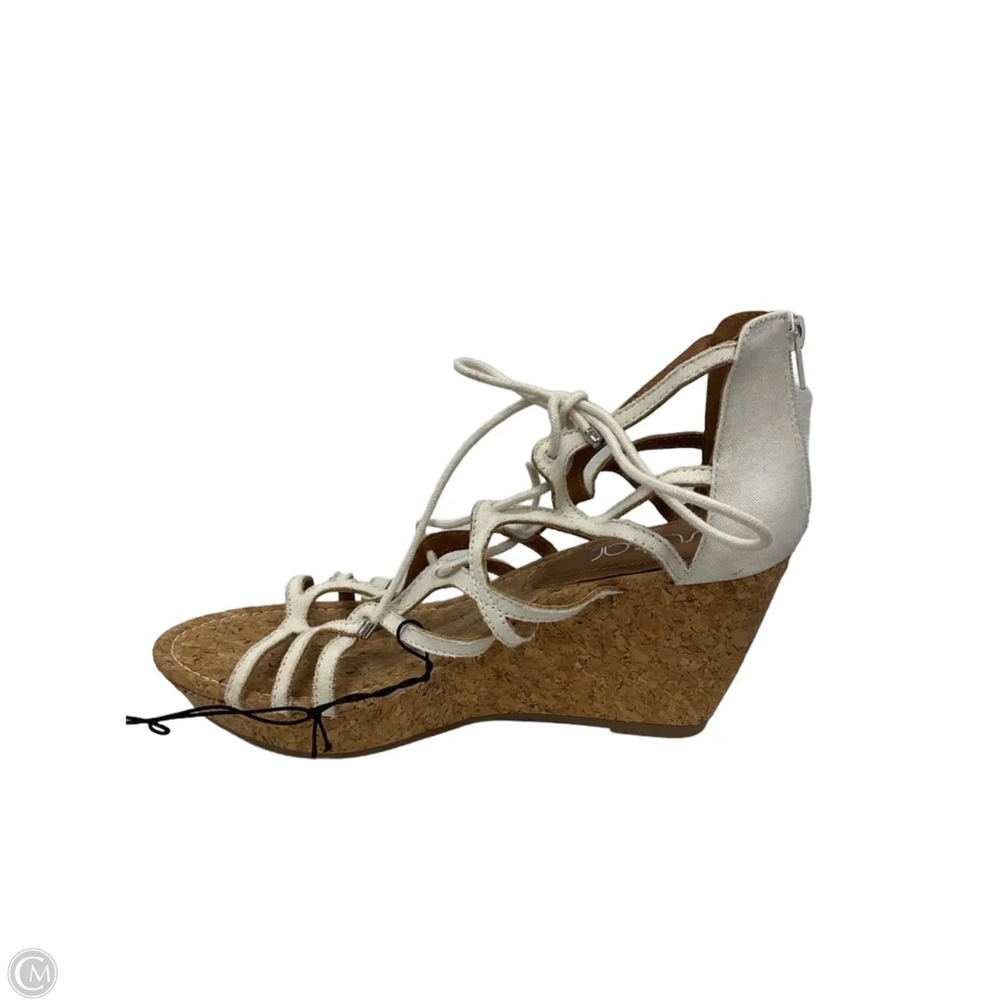Sandals Heels Wedge By Sugar In White, Size: 10