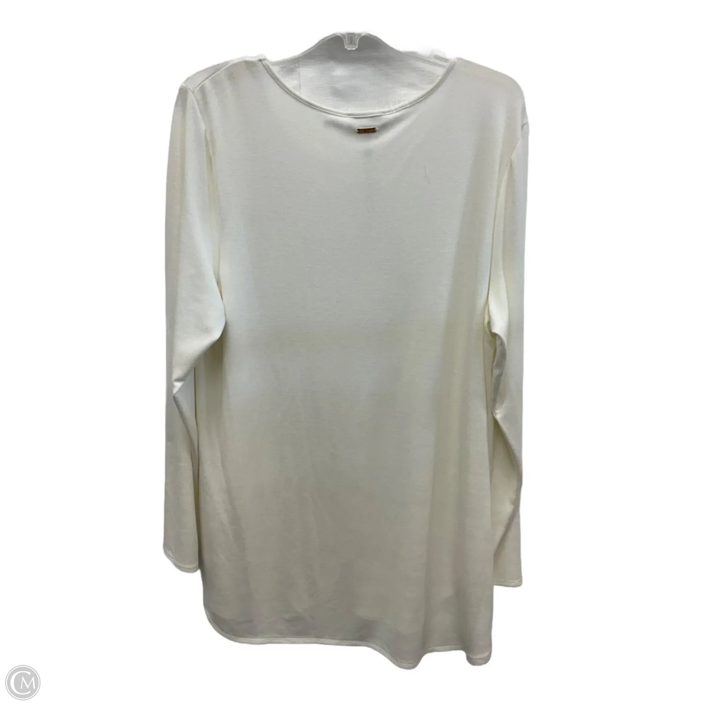 Top Long Sleeve By Calvin Klein In White, Size: Xl