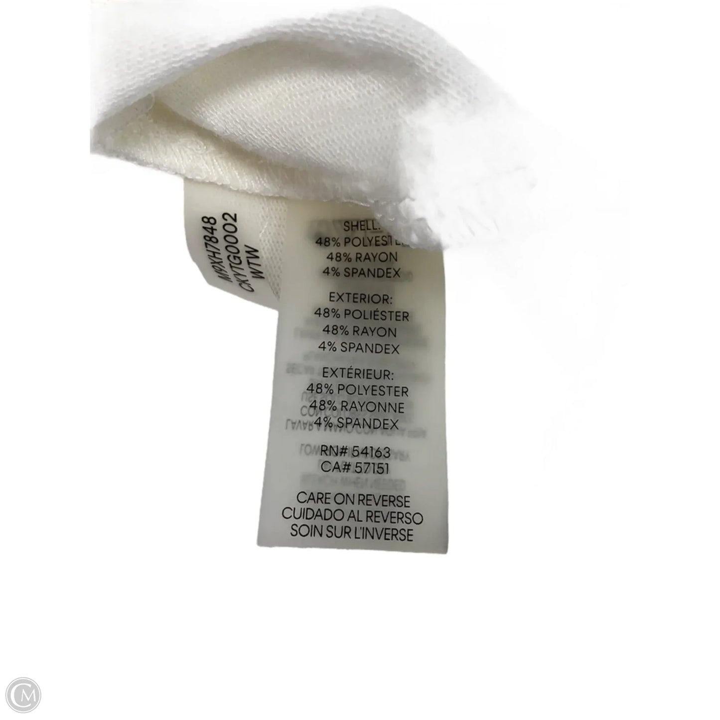 Top Long Sleeve By Calvin Klein In White, Size: Xl