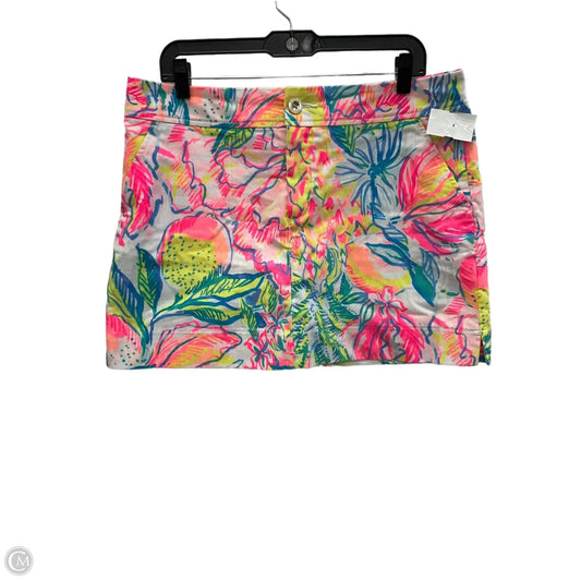 Skort Designer By Lilly Pulitzer In Pink & Yellow, Size: L