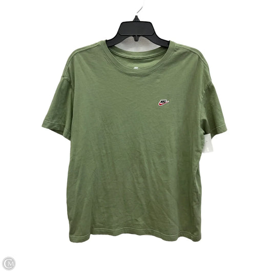 Athletic Top Short Sleeve By Nike Apparel In Green, Size: M