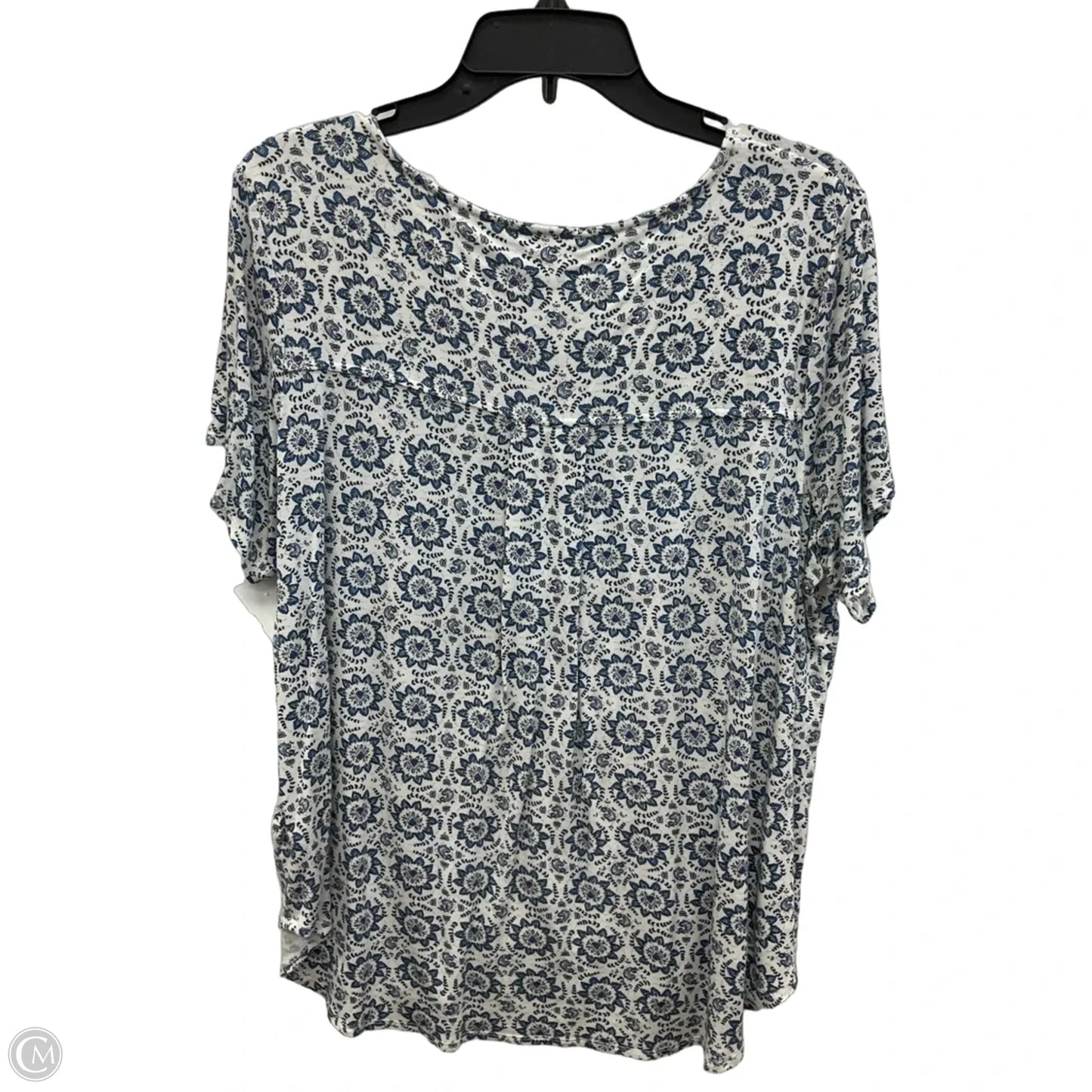 Top Short Sleeve By Philosophy In Blue, Size: 1x
