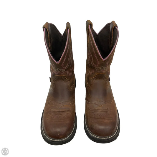Boots Western By Justin In Brown, Size: 10