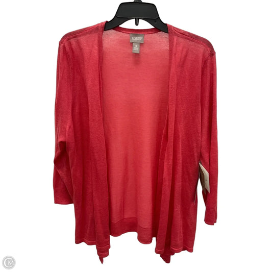 Cardigan By Chicos In Coral, Size: Xl
