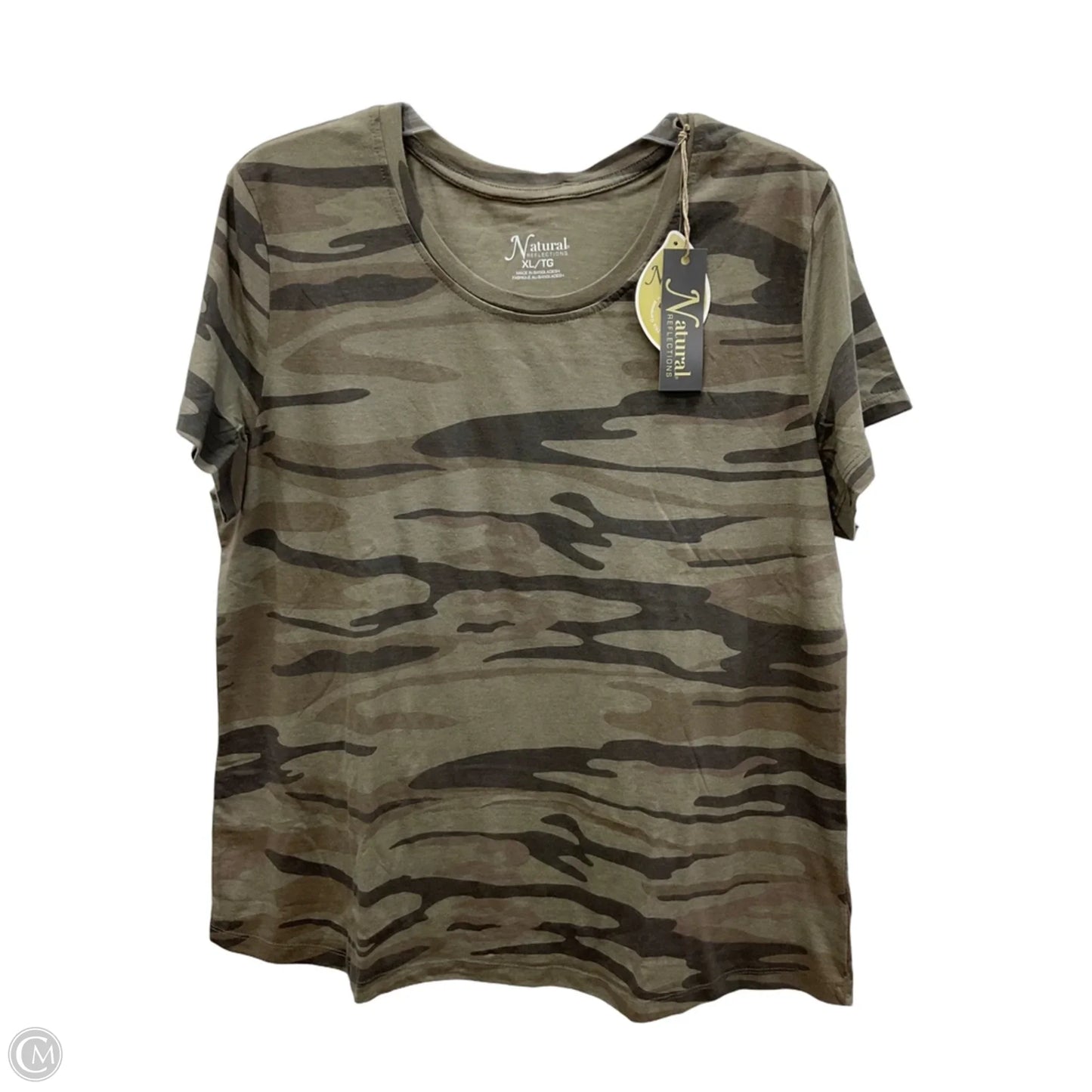 Top Short Sleeve Basic By Natural Reflections In Camouflage Print, Size: Xl
