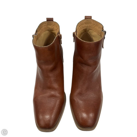 Boots Ankle Heels By Crown Vintage In Brown, Size: 8.5