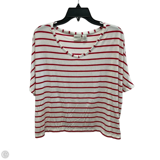 Top Short Sleeve By Zenergy By Chicos In Striped Pattern, Size: L