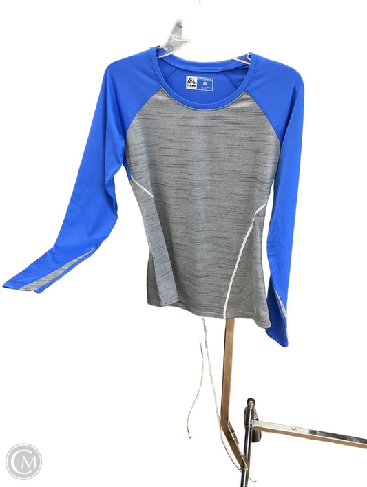 Athletic Top Long Sleeve Collar By Rbx In Blue, Size: S