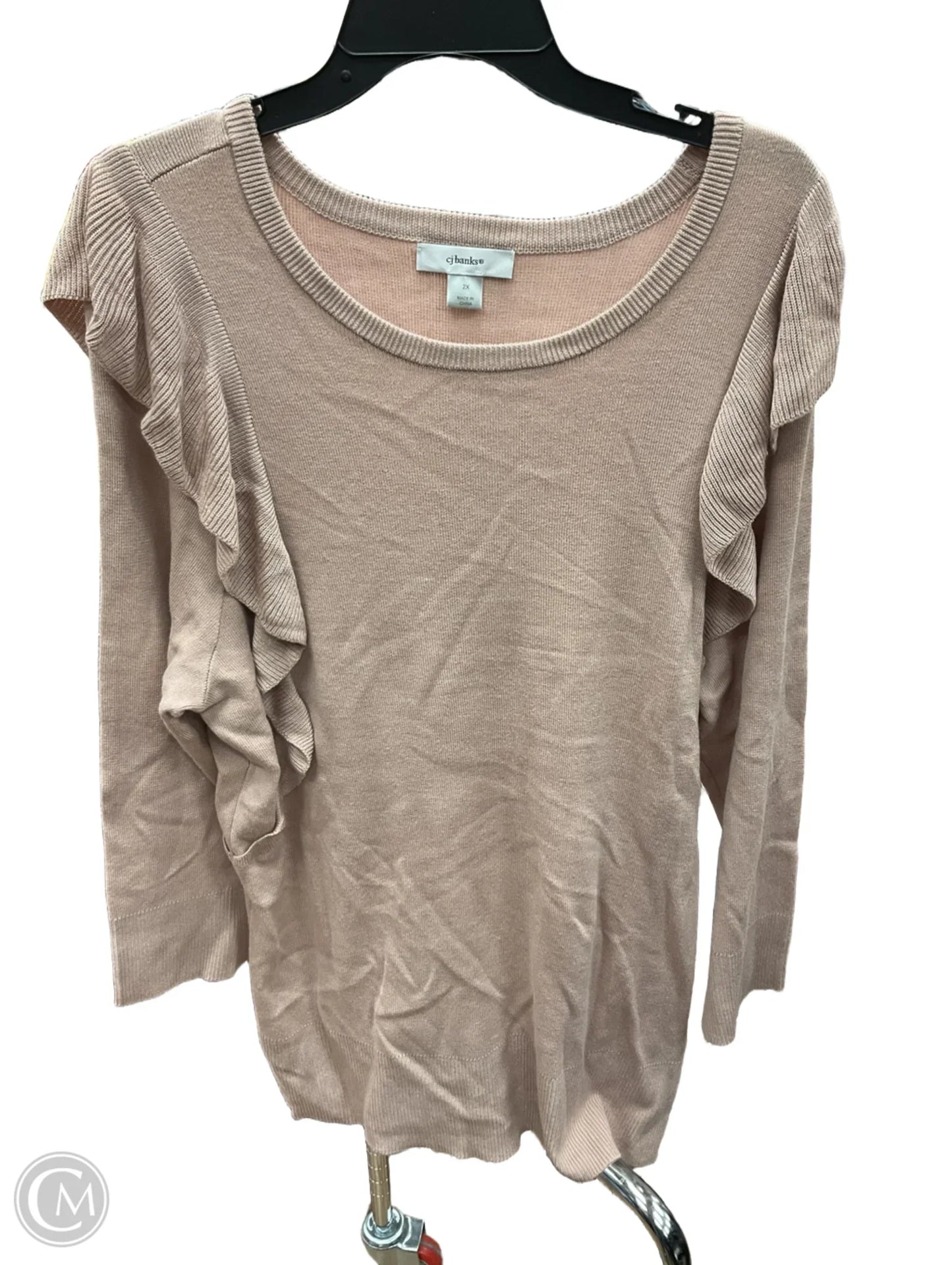 Top 2pc 3/4 Sleeve By Cj Banks In Pink, Size: 2x