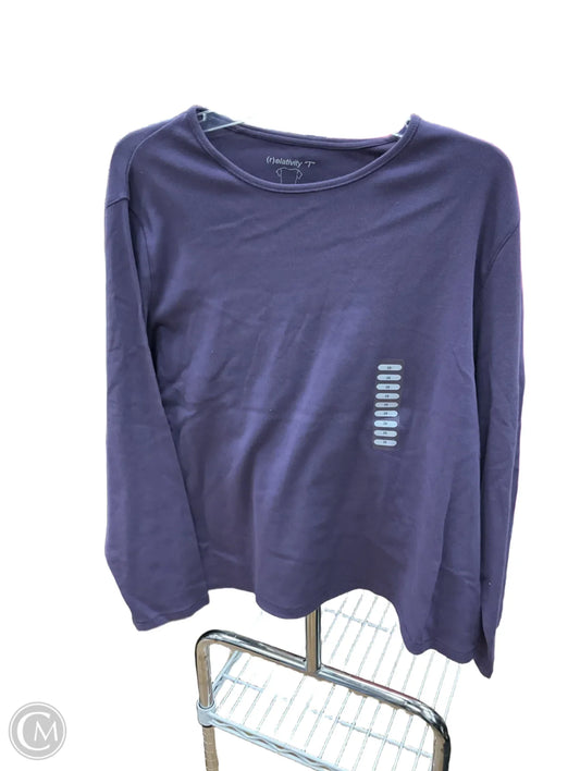 Top Long Sleeve By Relativity In Purple, Size: 2x