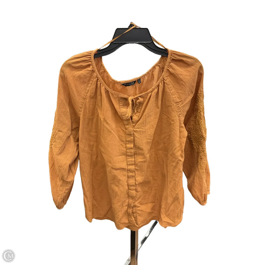 Top Long Sleeve By Massimo Dutti In Orange, Size: M