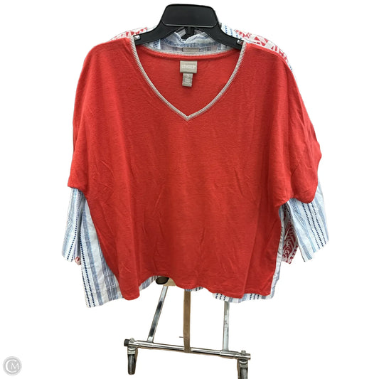 Top Short Sleeve By Chicos In Orange, Size: Xl