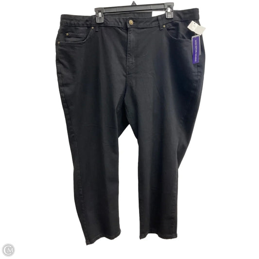 Jeans Straight By Catherines In Black Denim, Size: 22