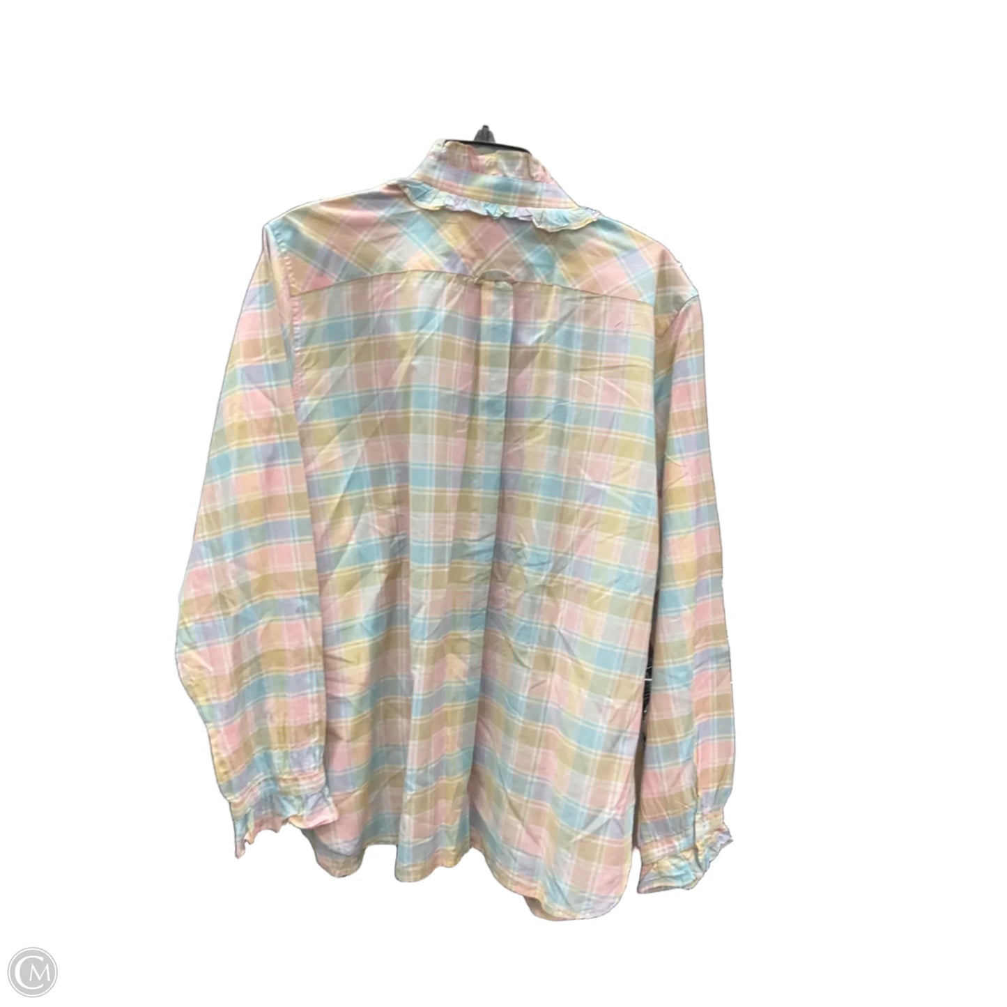 Blouse Long Sleeve By J. Crew In Plaid Pattern, Size: 20