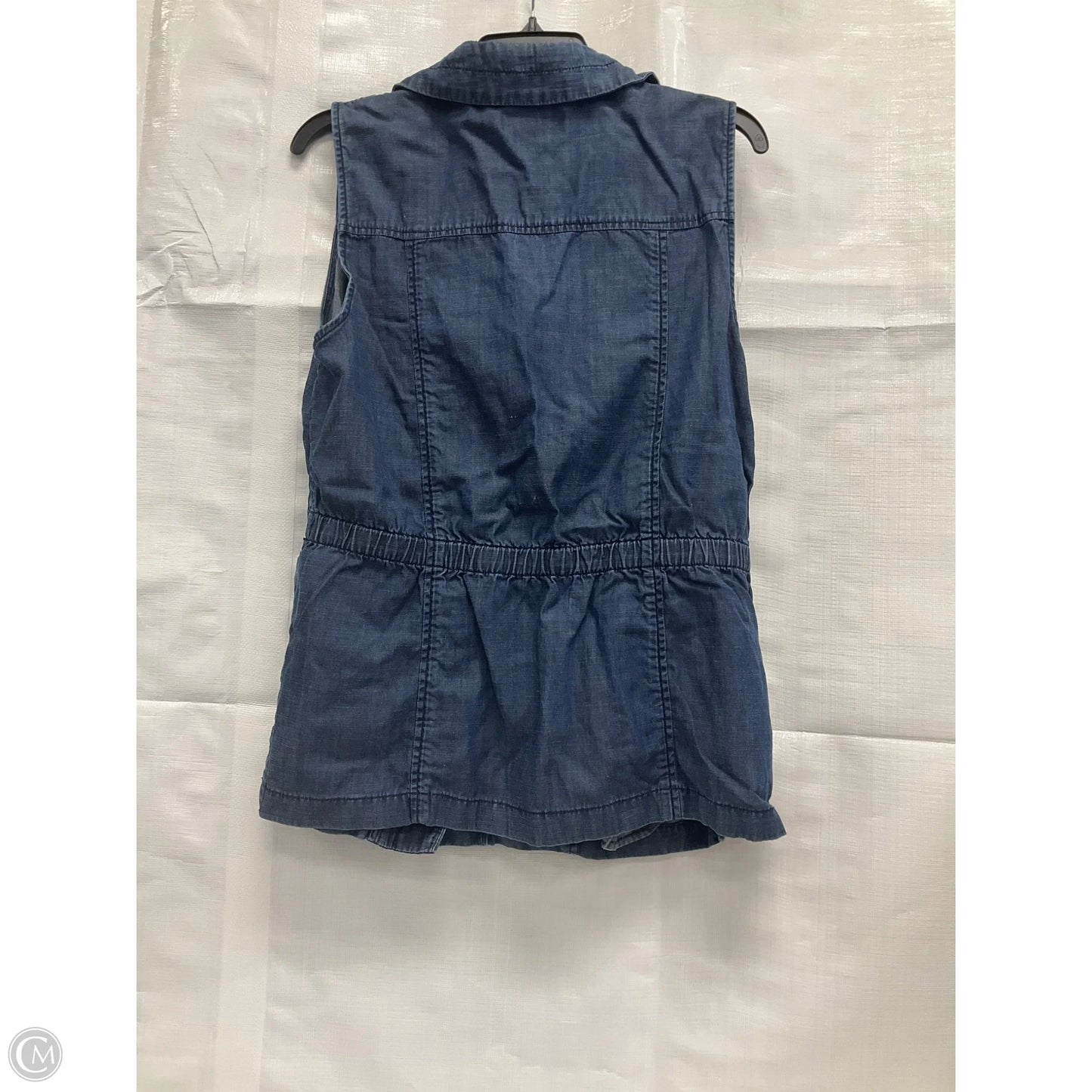 Vest Faux Fur & Sherpa By Talbots In Blue Denim, Size: M