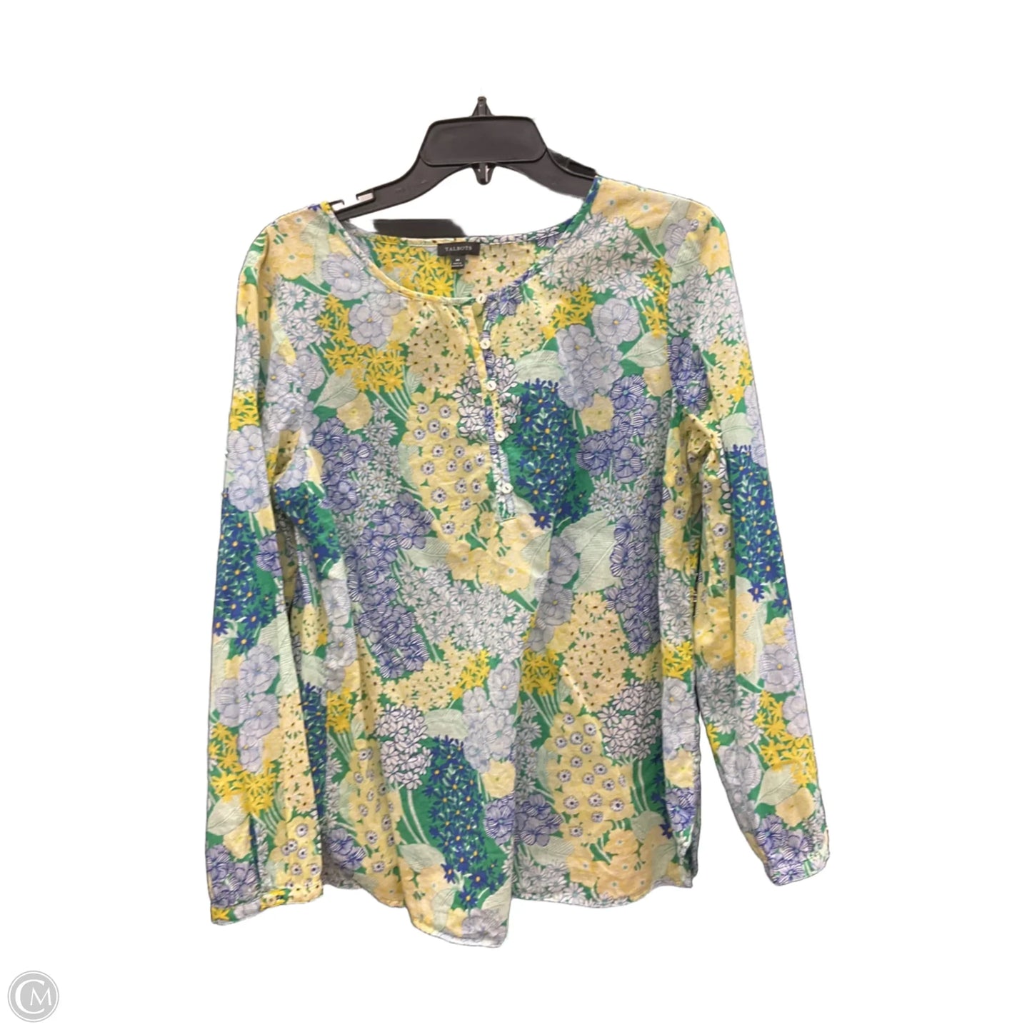 Top Long Sleeve By Talbots In Floral Print, Size: M