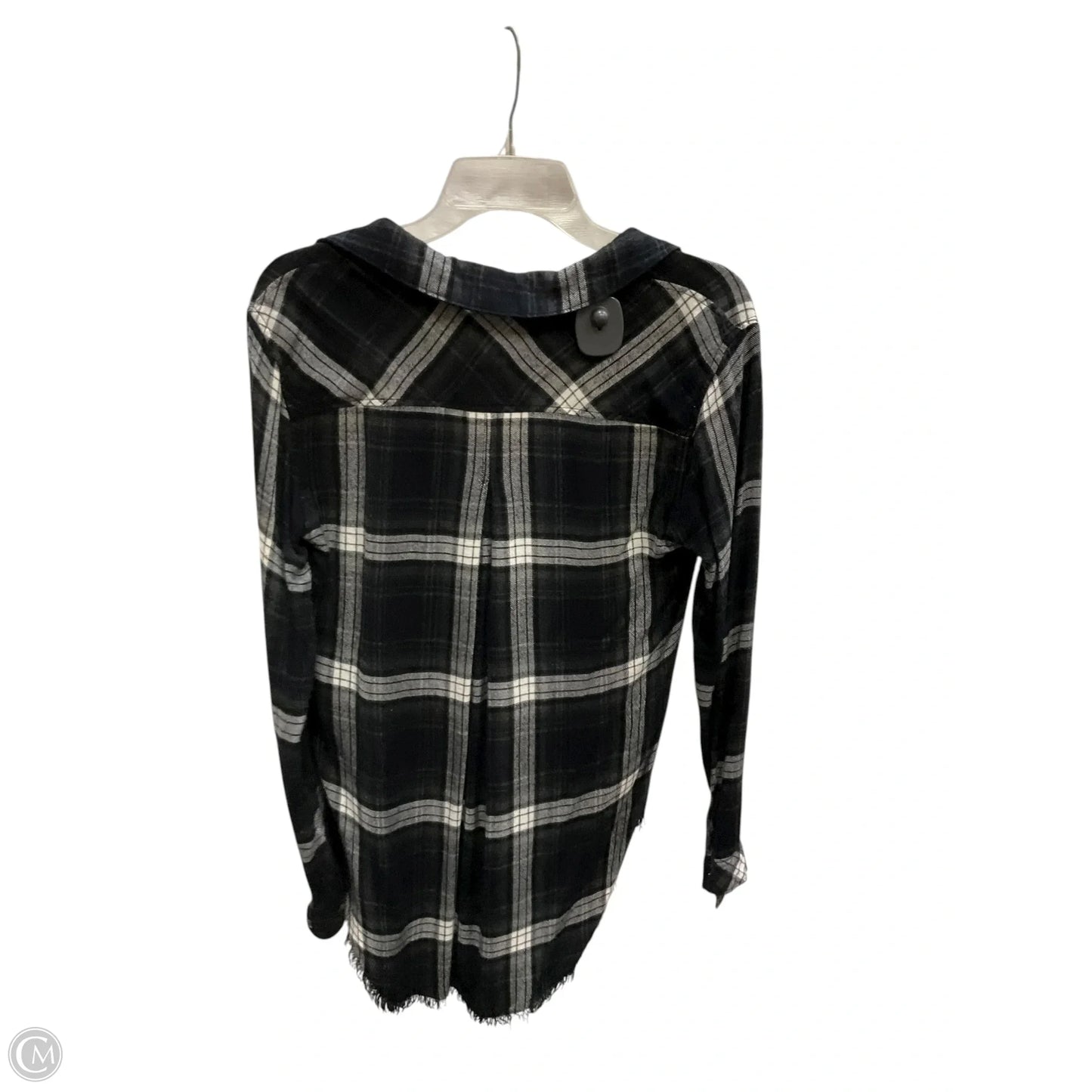 Blouse 3/4 Sleeve By Cloth & Stone In Plaid Pattern, Size: Xs