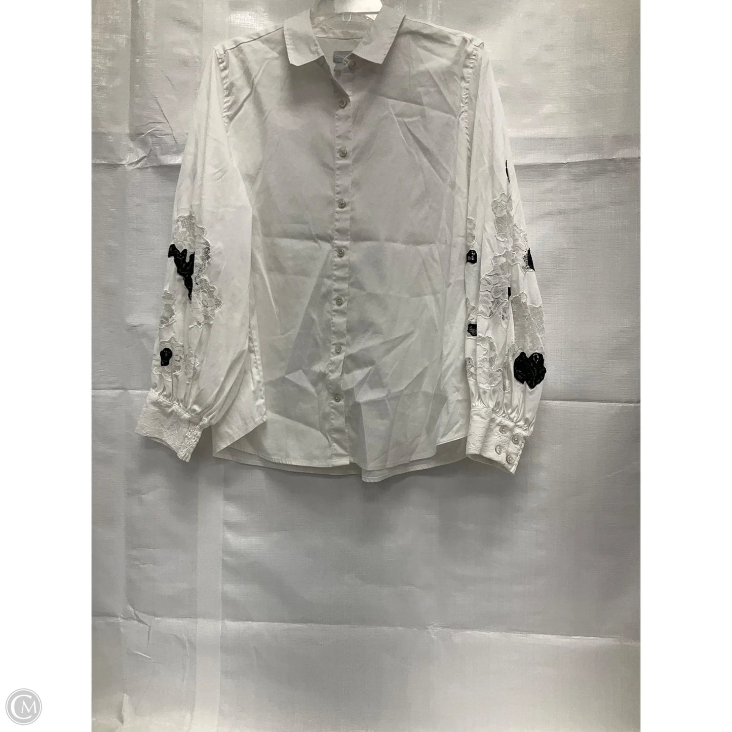 Blouse Long Sleeve By Chicos In White, Size: Xl