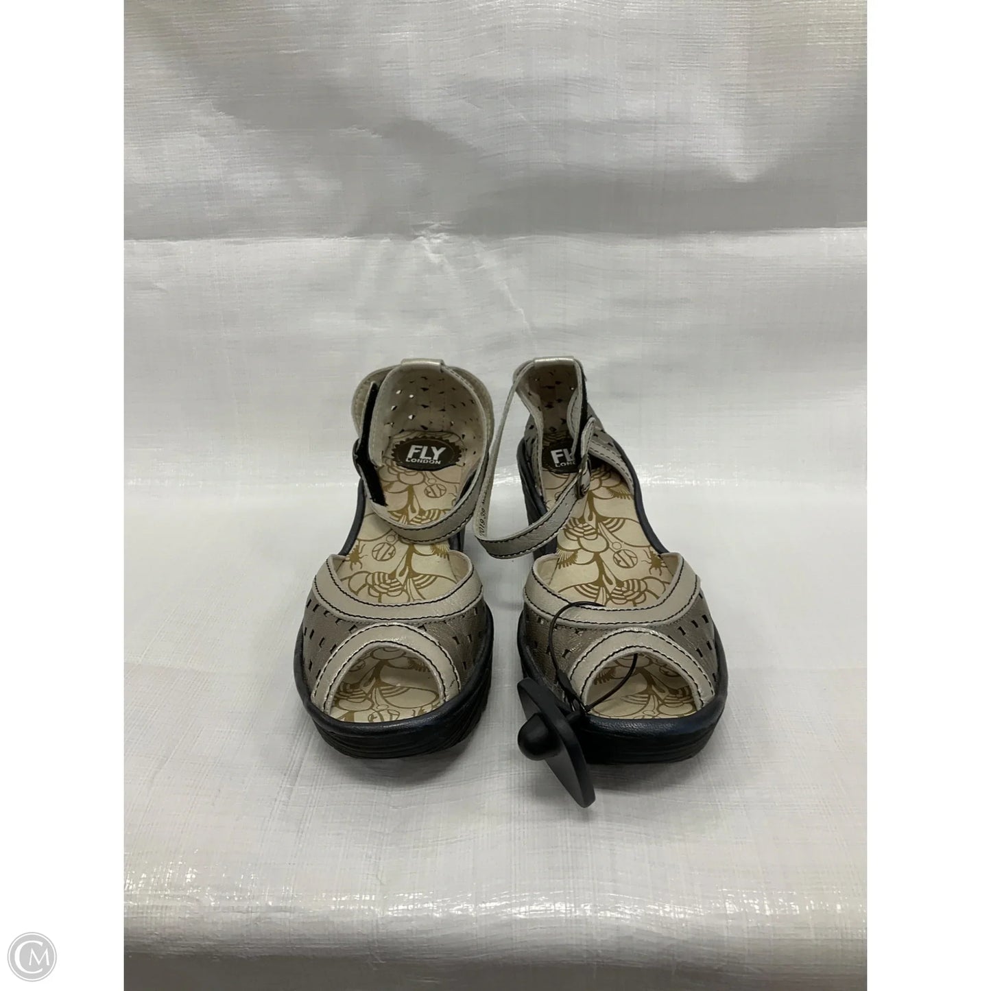 Sandals Heels Wedge By Fly London In Bronze, Size: 8.5