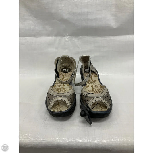 Sandals Heels Wedge By Fly London In Bronze, Size: 8.5