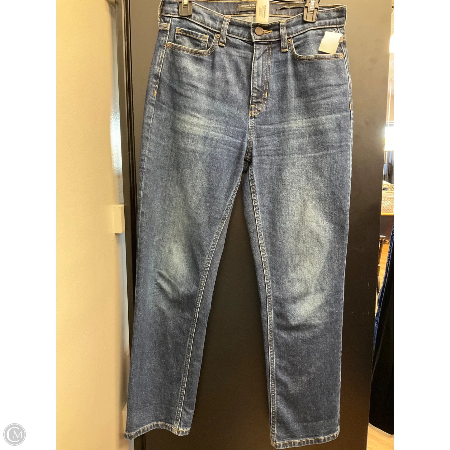 Jeans Straight By Banana Republic In Blue Denim, Size: 2