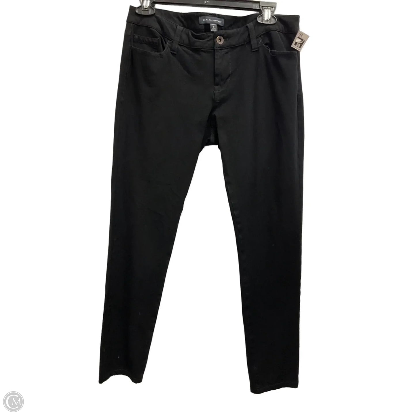 Jeans Skinny By Banana Republic In Black Denim, Size: 8